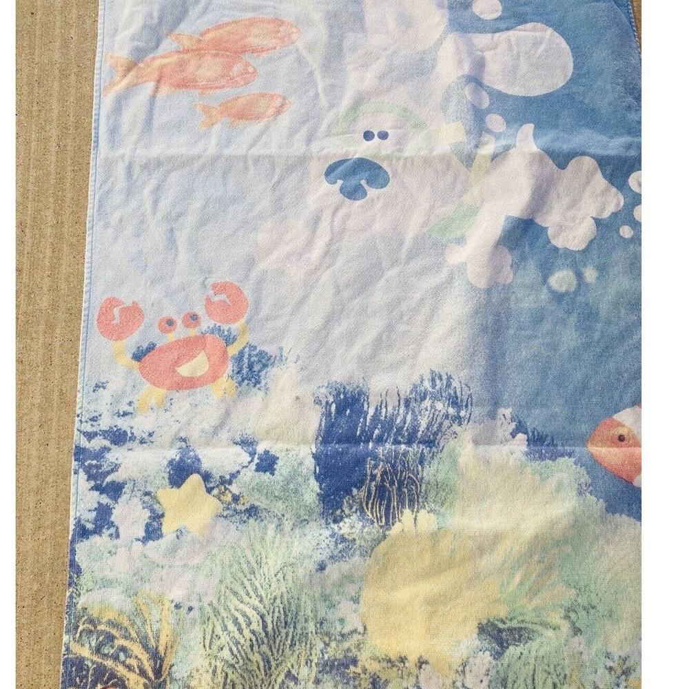 Vintage 2000 Blues Clues Viacom TV Show Beach Bath Towel Fish Sea Ocean Scuba